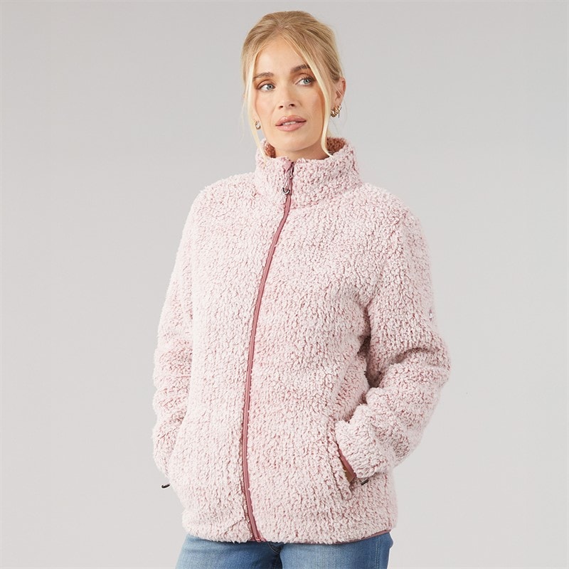 Polaire à fermeture éclair intégrale plume femmes Faded Rose - Image 3
