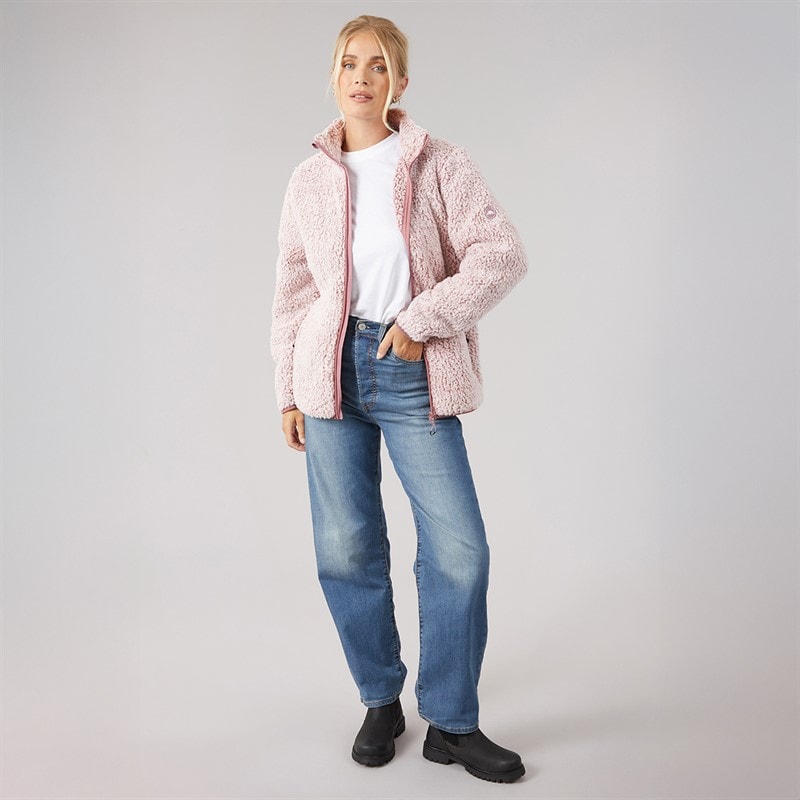Polaire à fermeture éclair intégrale plume femmes Faded Rose - Image 4