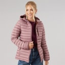 Dames lenka 2 gewatteerde capuchonjas Faded Rose/Chesnut