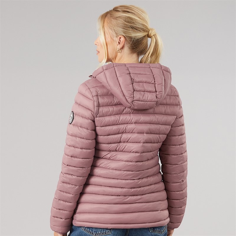 Dames lenka 2 gewatteerde capuchonjas Faded Rose/Chesnut - Afbeelding 2