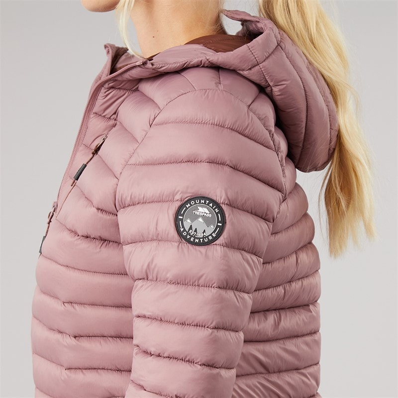 Dames lenka 2 gewatteerde capuchonjas Faded Rose/Chesnut - Afbeelding 5
