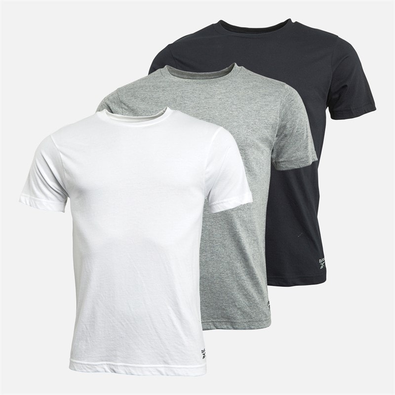 Reebok Lot de trois t-shirts santo hommes - Noir/Grey Marl/Blanc