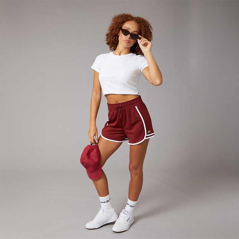 Damskie szorty treningowe id train z dzianiny Rich Maroon – zdjęcie  4