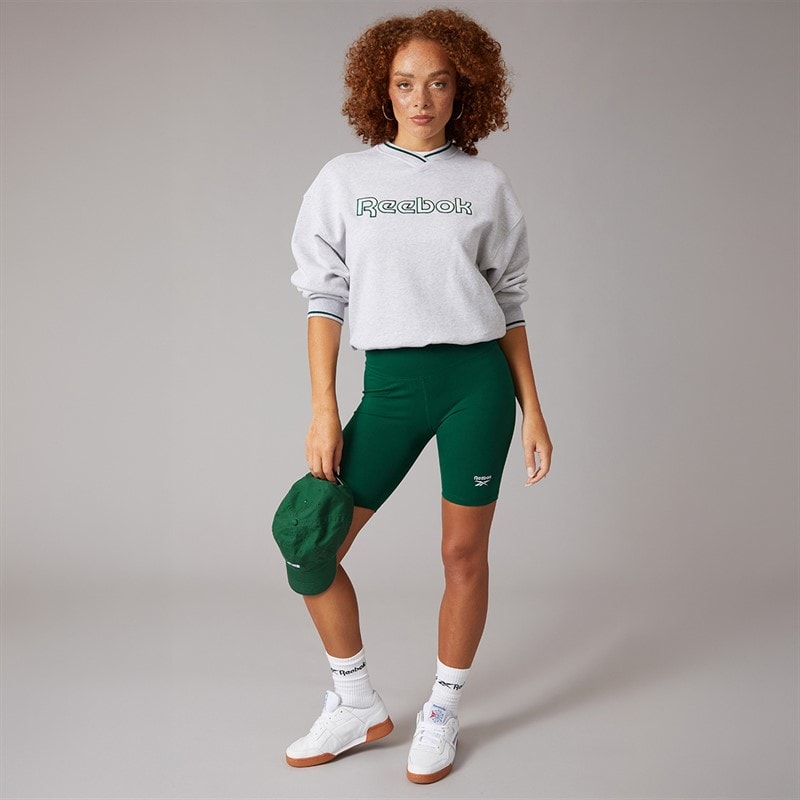 Damen - Reebok Identity Enganliegende Shorts mit Kleinem Logo Collegiate Green - Bild 4