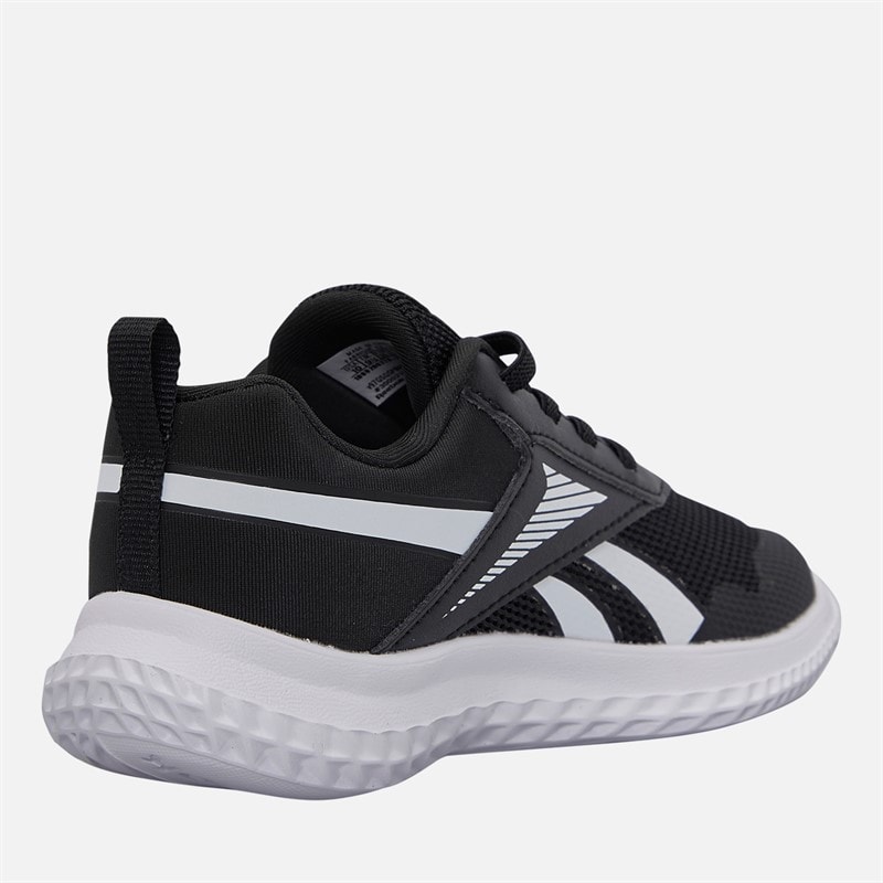 Reebok Chaussures de course neutres Rush Runner 5 à lacets élastiques bébé - Noir/Noir/Blanc - Image 5