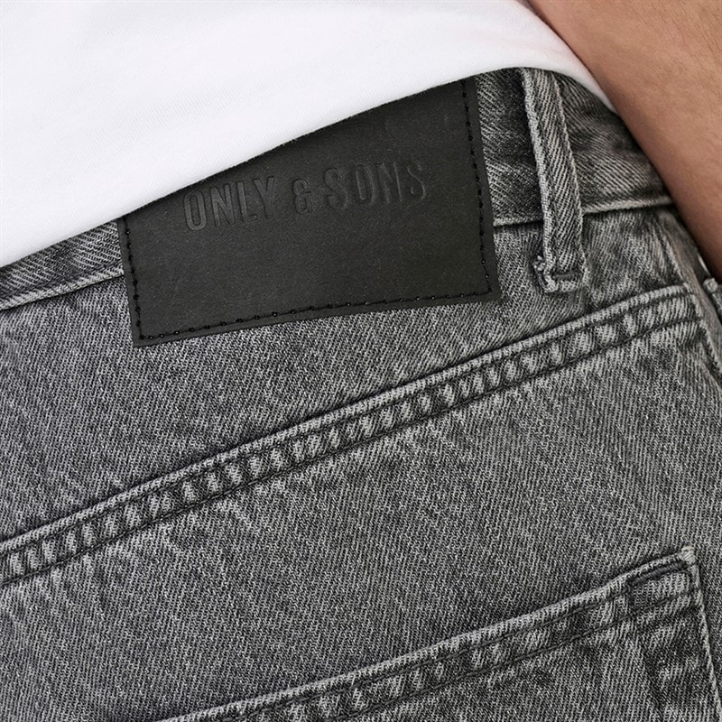 Heren tye loose tape jeans Medium Grey Denim - Afbeelding 4