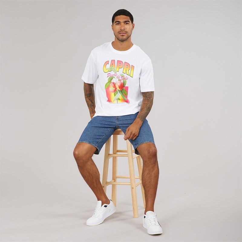Mężczyźni luźna koszulka capri tristan Bright White – zdjęcie  3