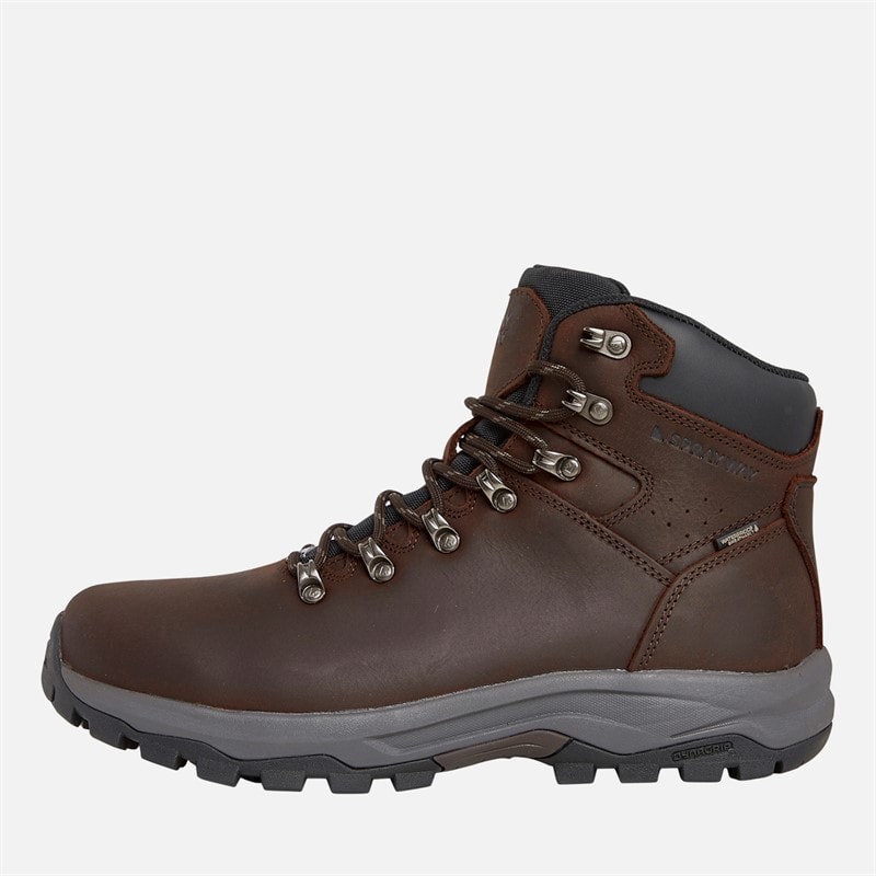 Heren hordan nubuck leren hydroDRY waterdichte trail wandelschoenen Bruin - Afbeelding 1
