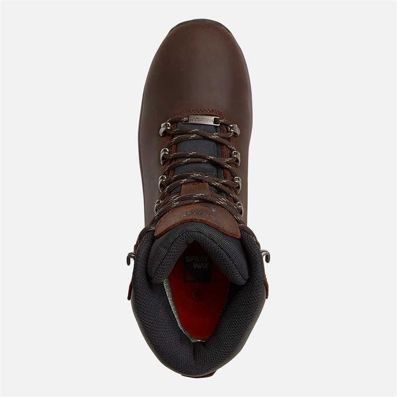Heren hordan nubuck leren hydroDRY waterdichte trail wandelschoenen Bruin - Afbeelding 4