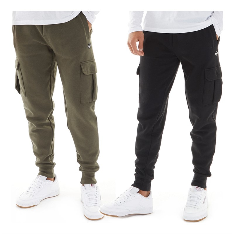Herren - Stefan Cargo-Jogginghosen Zwei-Pack Schwarz/Khaki - Bild 1