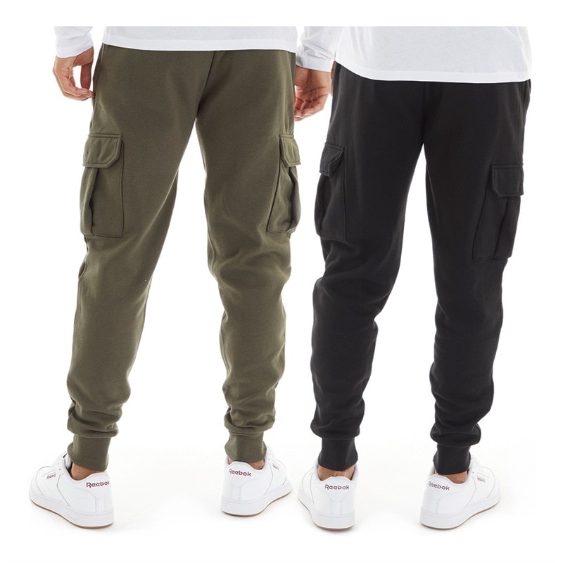 Herren - Stefan Cargo-Jogginghosen Zwei-Pack Schwarz/Khaki - Bild 2