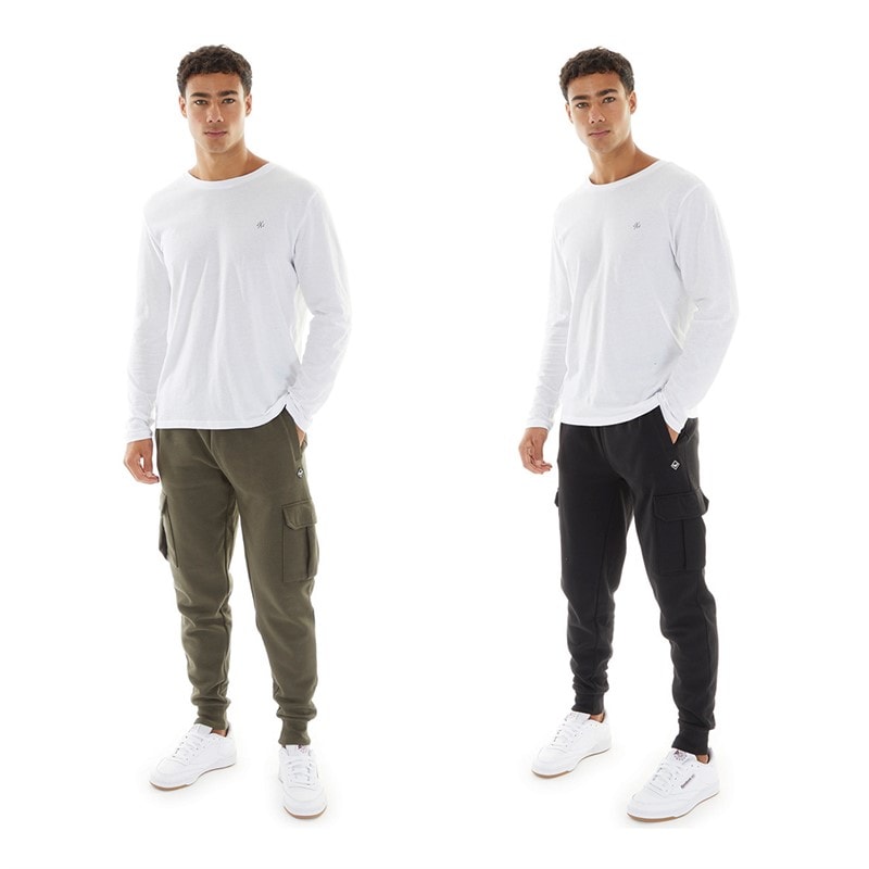 Herren - Stefan Cargo-Jogginghosen Zwei-Pack Schwarz/Khaki - Bild 3