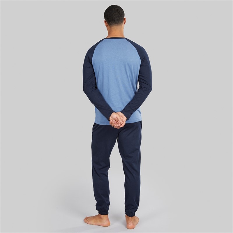 Herren - Baddaway Pyjama-Set Navy/Denim Marl - Bild 2