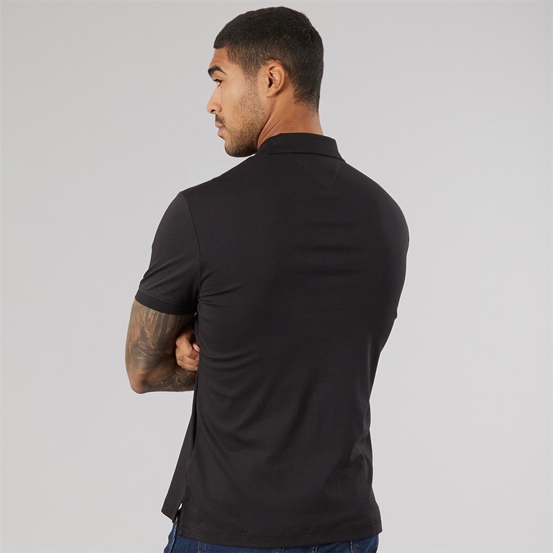 Herren - Interlock Zip Reg Polo-Shirt Schwarz - Bild 2
