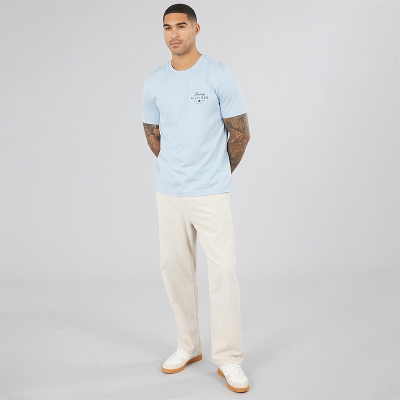 T-shirt script stack hommes Breezy Blue - Image 4