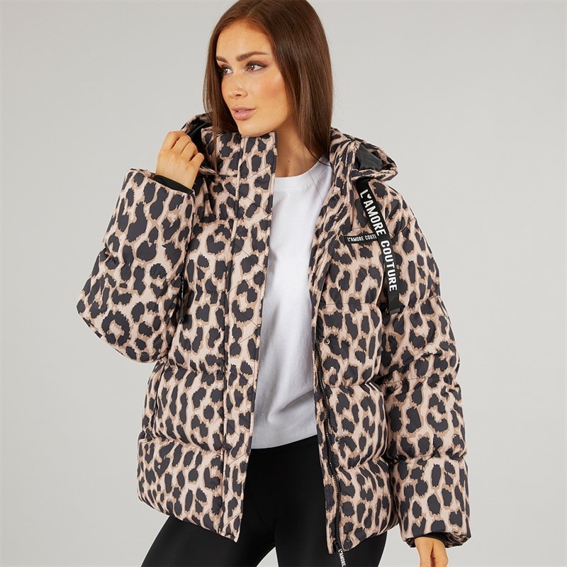Dames nevada korte pufferjas Leopard - Afbeelding 3