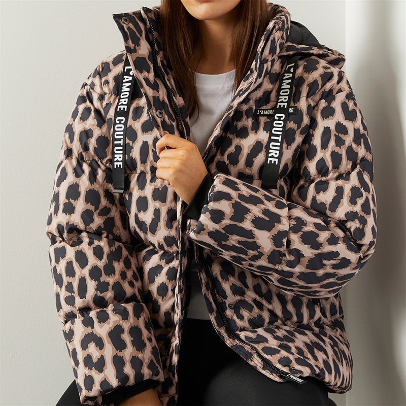 Dames nevada korte pufferjas Leopard - Afbeelding 5