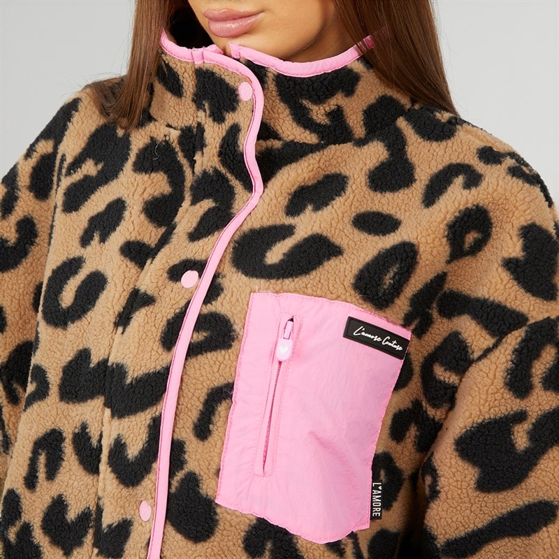 Damskie kurtka z polaru avenue borg Leopard – zdjęcie  5