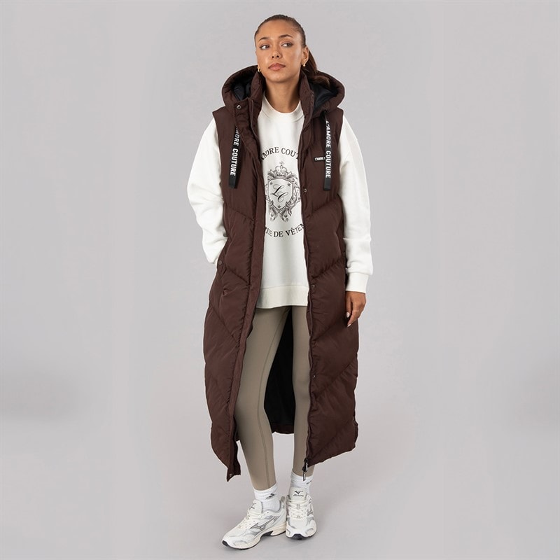 Dames harvest lange gilet Chocolate - Afbeelding 4
