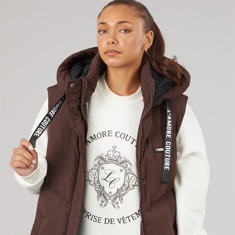Dames harvest lange gilet Chocolate - Afbeelding 5