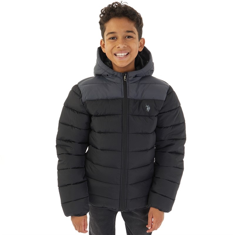 U.S. POLO ASSN. Veste matelassée à empiècement coloré garçons - Noir