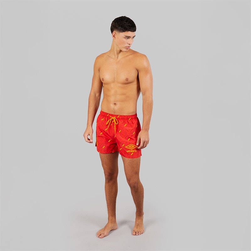 Shorts de bain racer hommes Rouge/Orange/Marine - Image 4