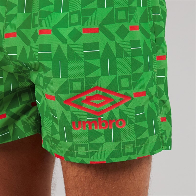 Shorts de bain racer hommes Vert/Rouge/Blanc - Image 3