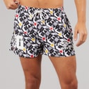 Shorts de bain racer hommes Blanc/Noir/Gold/Rouge