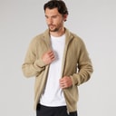 Cardigan zippé en maille hommes Sand