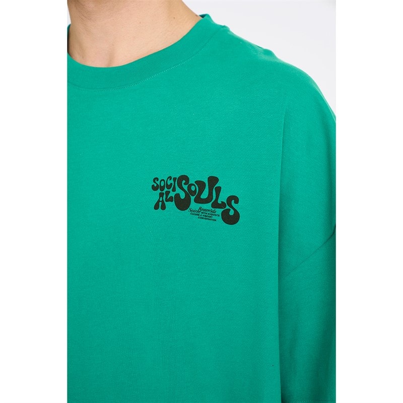 T-shirt à imprimé poitrine tas hommes Vert - Image 3