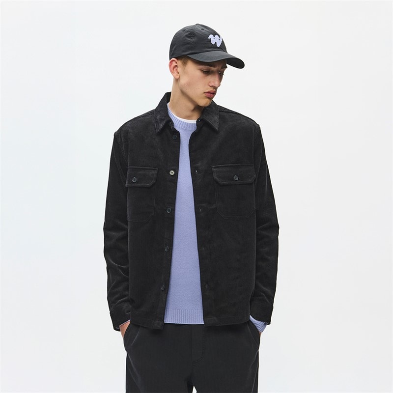 Wood Wood Mężczyźni kurtka typu overshirt clay - Black Sand