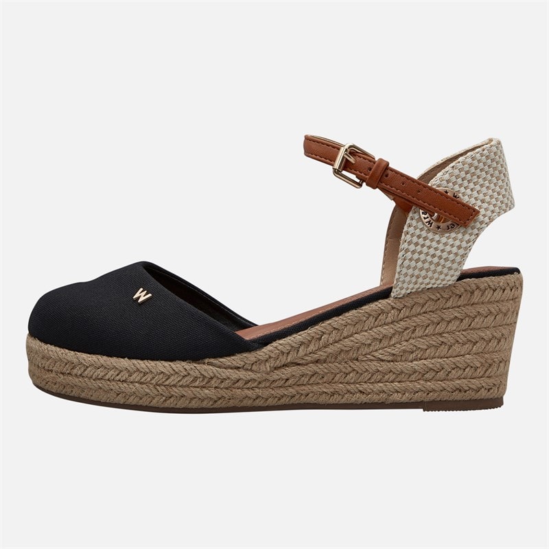 Dames bela sandalen met enkelriem en sleehak Zwart - Afbeelding 2