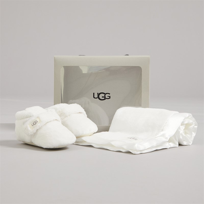 UGG® Peuter bixbie en lovey slofjes en deken geschenkset - Vanilla