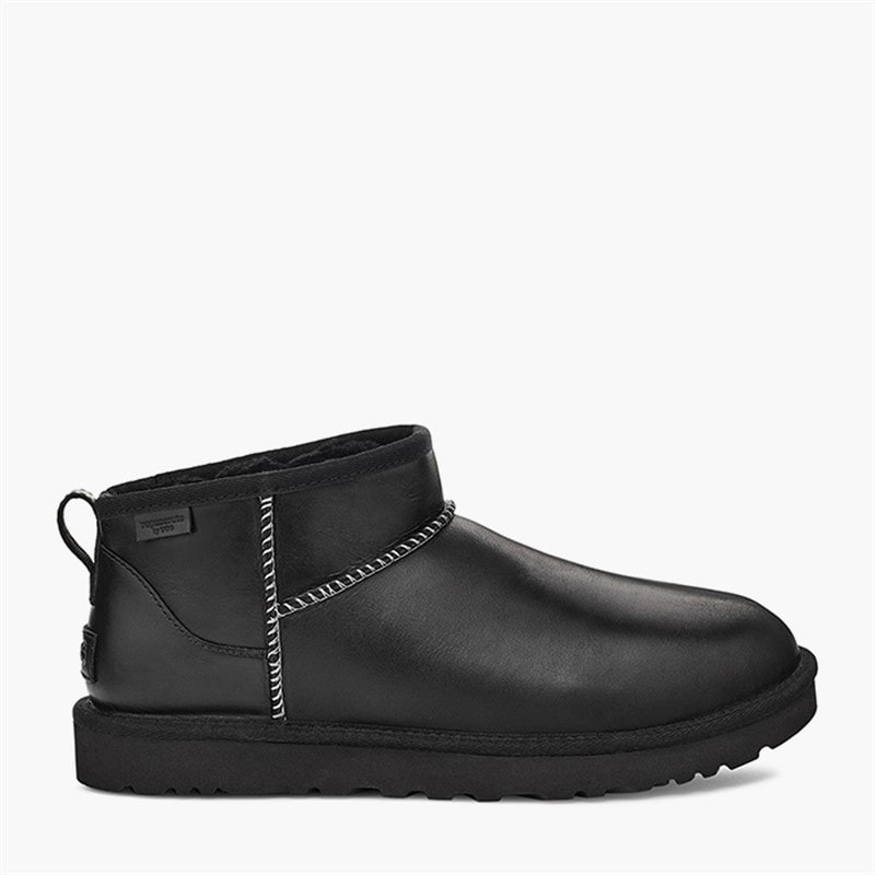 UGG® Herren - Klassische Ultra Mini Leder Regenerate Stiefel - Schwarz