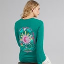 Damskie t-shirt airdrie z długim rękawem Teal