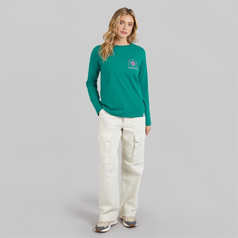 Damskie t-shirt airdrie z długim rękawem Teal – zdjęcie  4