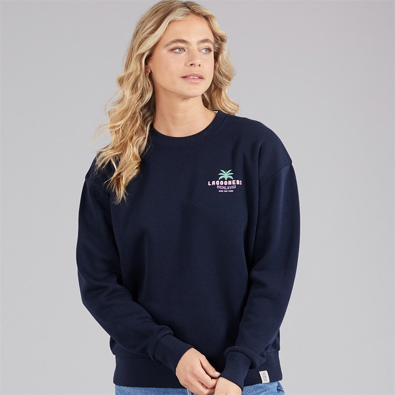 Dames kempley fold trui Navy - Afbeelding 2