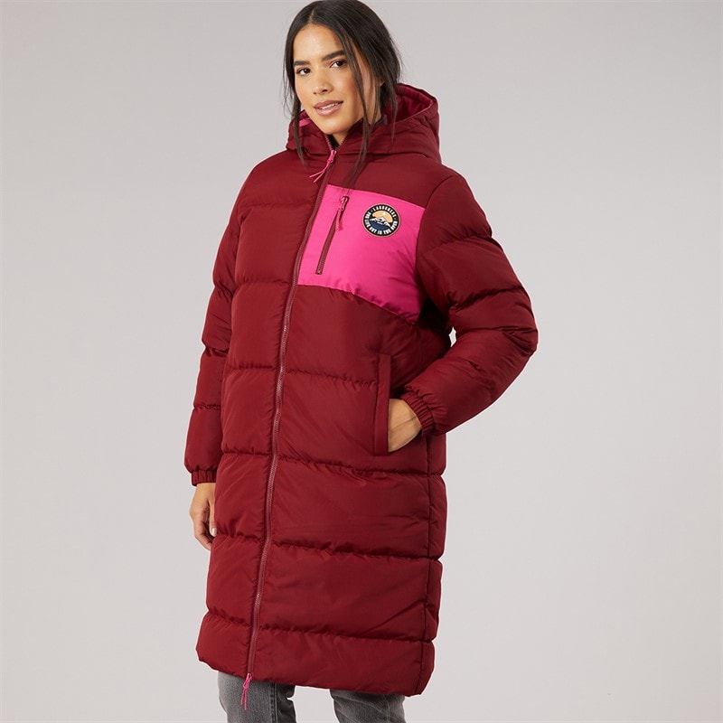 Manteau matelassé long excursion femmes Bordeaux - Image 3
