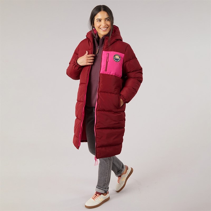 Manteau matelassé long excursion femmes Bordeaux - Image 4