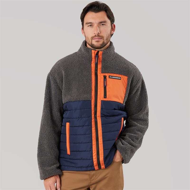 Heren hybride jas Steel Grey/Verbrand Oranje - Afbeelding 3