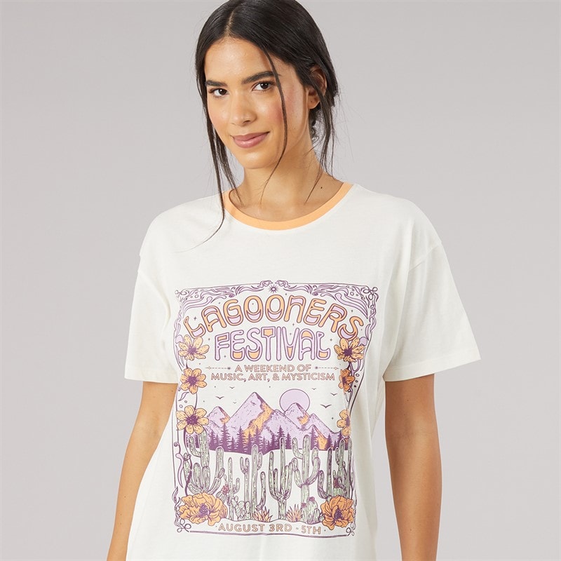 Damskie oversize koszulka rowan Ecru – zdjęcie  3