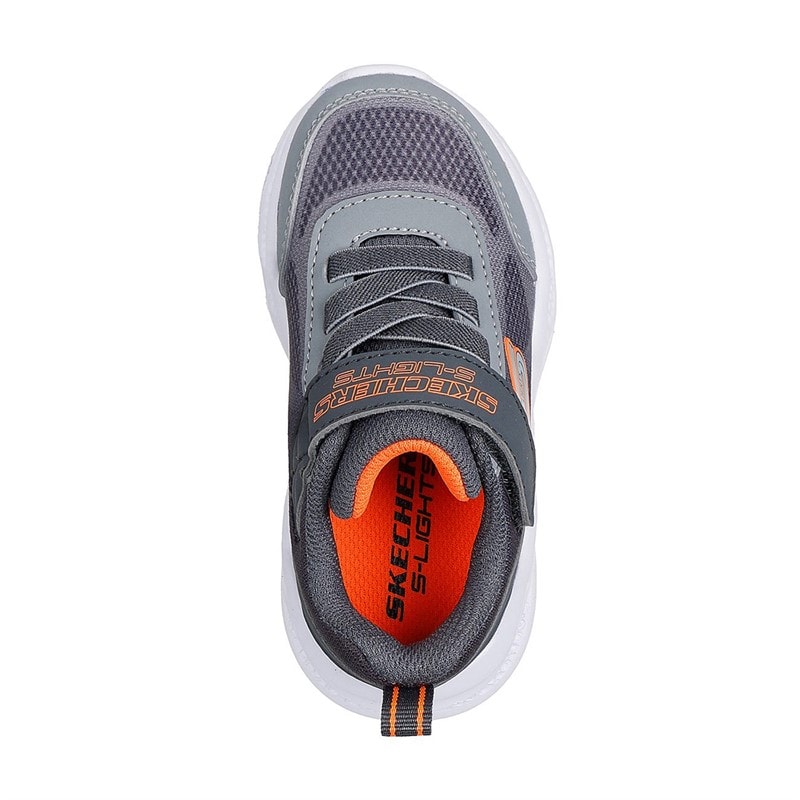 Niemowlęce chłopięce sneakersy SKECHERS Meteor-Lights Krendox Szary – zdjęcie  4