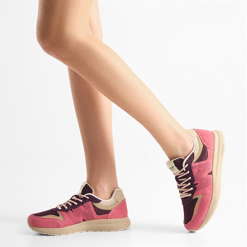 Woden Meisjes rigmor open mesh sneakers - 389 Raspberry