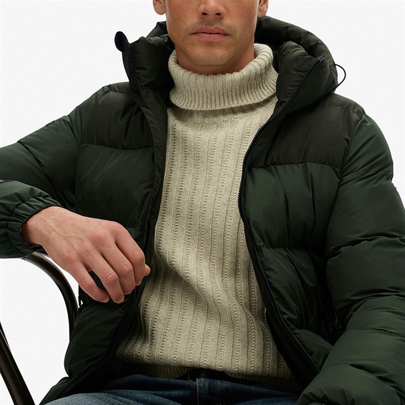 Heren colourblock pufferjack Surplus Goods Olive Green - Afbeelding 2