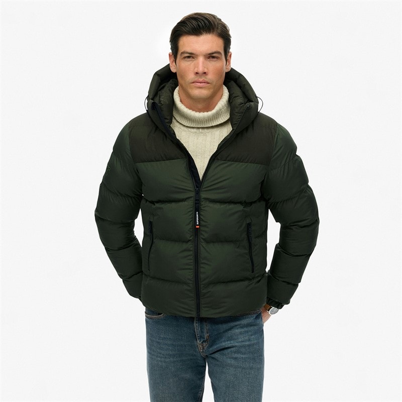 Heren colourblock pufferjack Surplus Goods Olive Green - Afbeelding 3