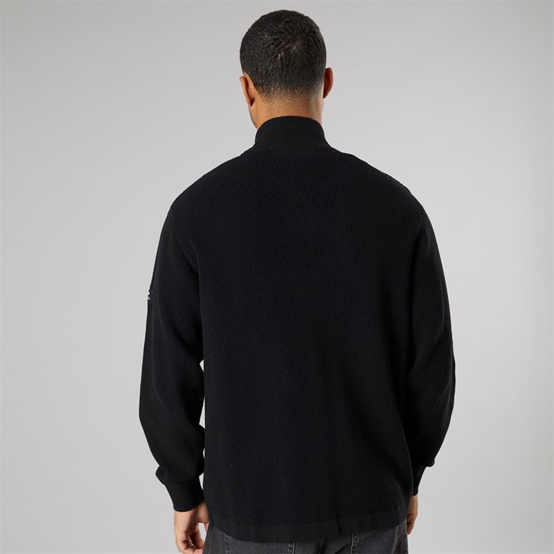 Solid Heren gebreid vest True Black - Afbeelding 2