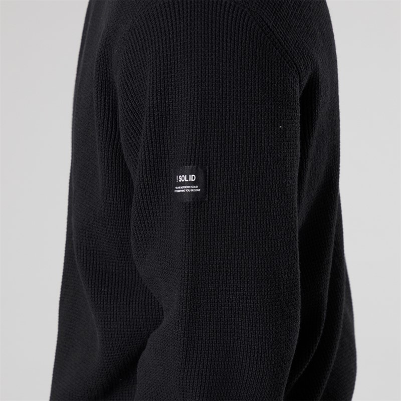 Solid Heren gebreid vest True Black - Afbeelding 3