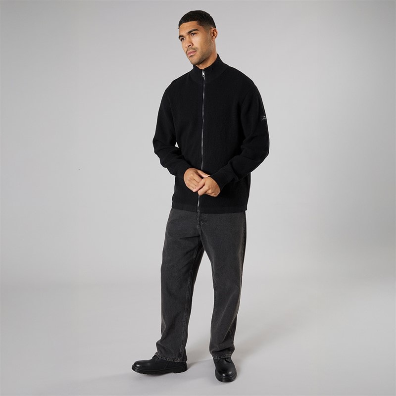 Solid Heren gebreid vest True Black - Afbeelding 4