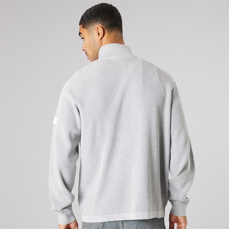 Solid Heren gebreide trui Light Grey Melange - Afbeelding 2