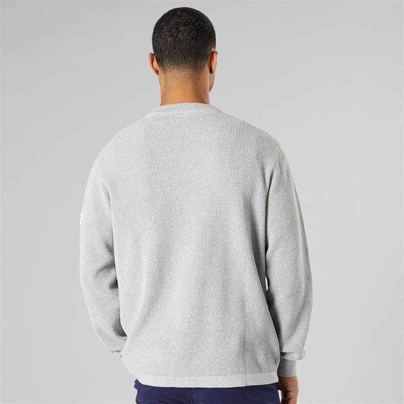 Solid Heren gebreide trui Light Grey Melange - Afbeelding 2